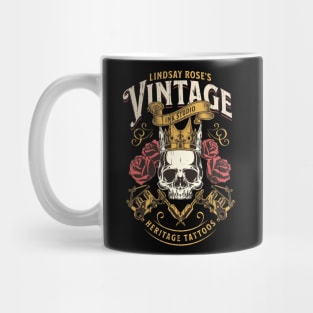 Vintage tattoo retro style skull distressed Mug